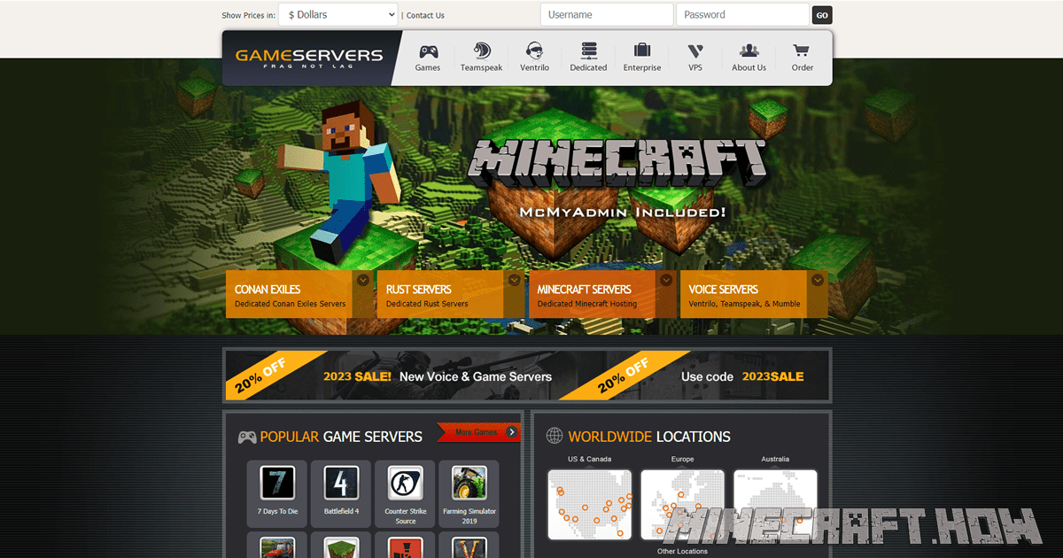 GameServers.com Minecraft Hosting